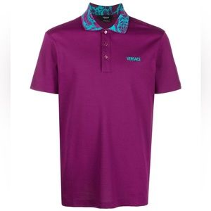 VERSACE Logo-Embroidered Polo